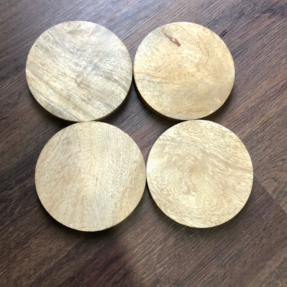 Set of 4 wooden coasters-Brand new